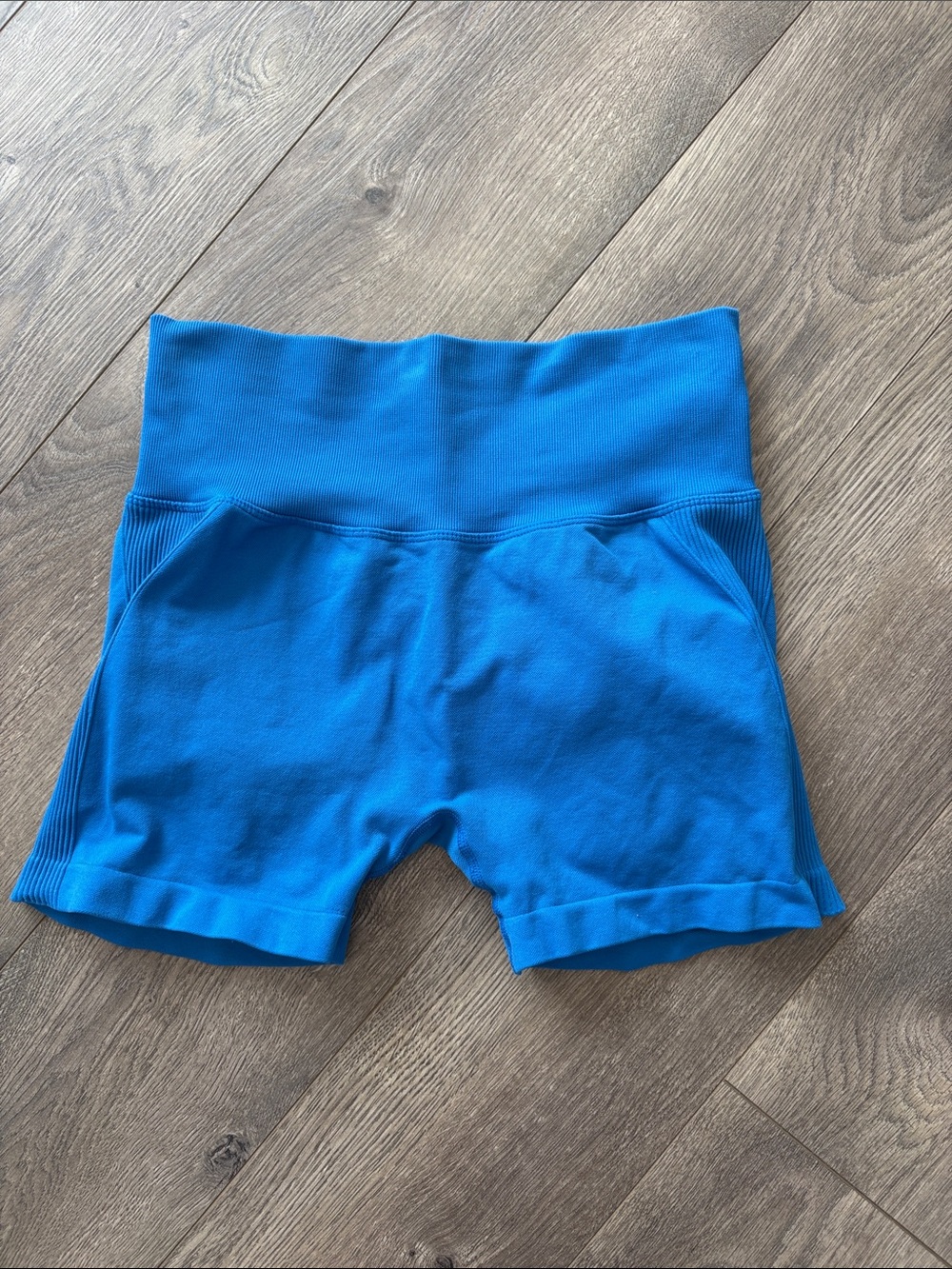 High-Waist Royal Blue Athletic Shorts